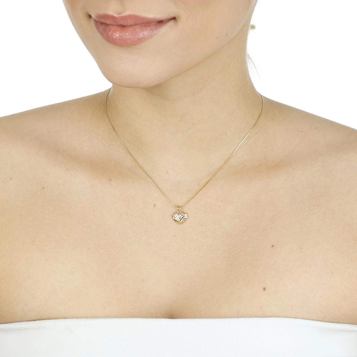 Pingente Ouro 18k Coração Vazado 1cm