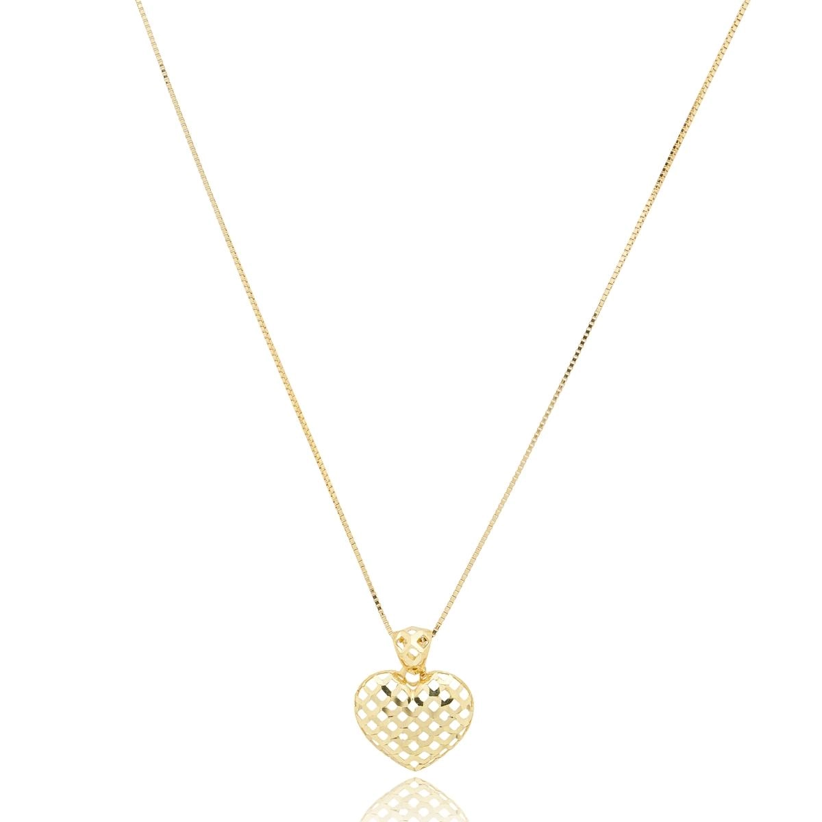 Pingente Ouro 18k Coração Vazado 1cm