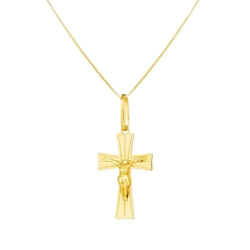 Pingente Ouro 18k Cruz  Com Cristo 1.70 gramas