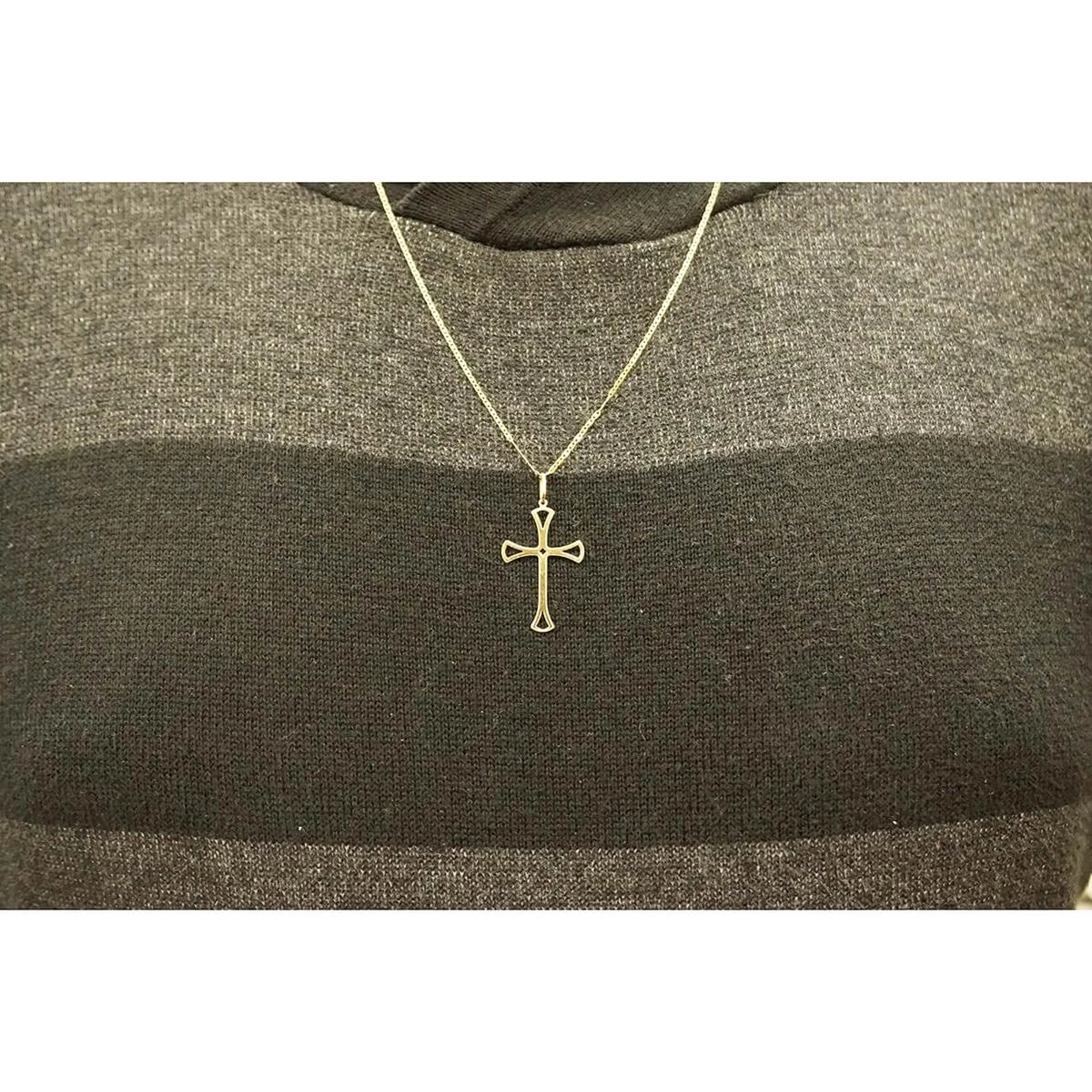 Pingente Ouro 18k Cruz Crucifixo Pontas Vazadas 0.60 gramas