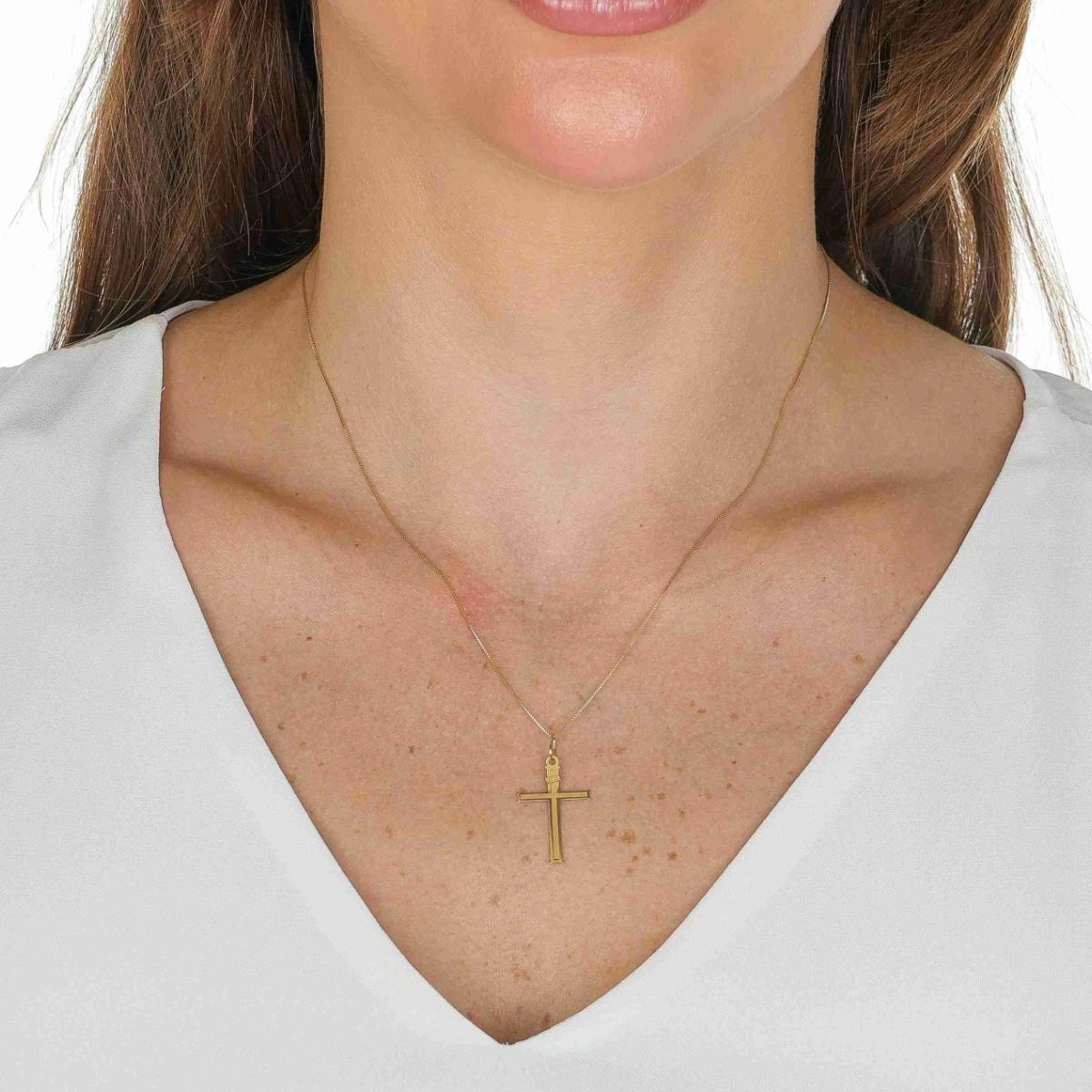 Pingente Ouro 18k Cruz Inri 2.4cm