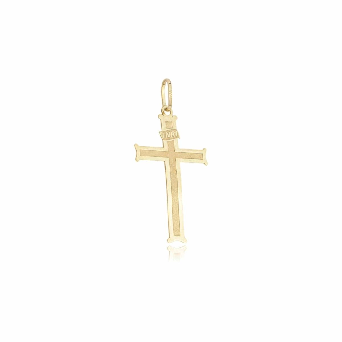 Pingente Ouro 18k Cruz Inri 3cm