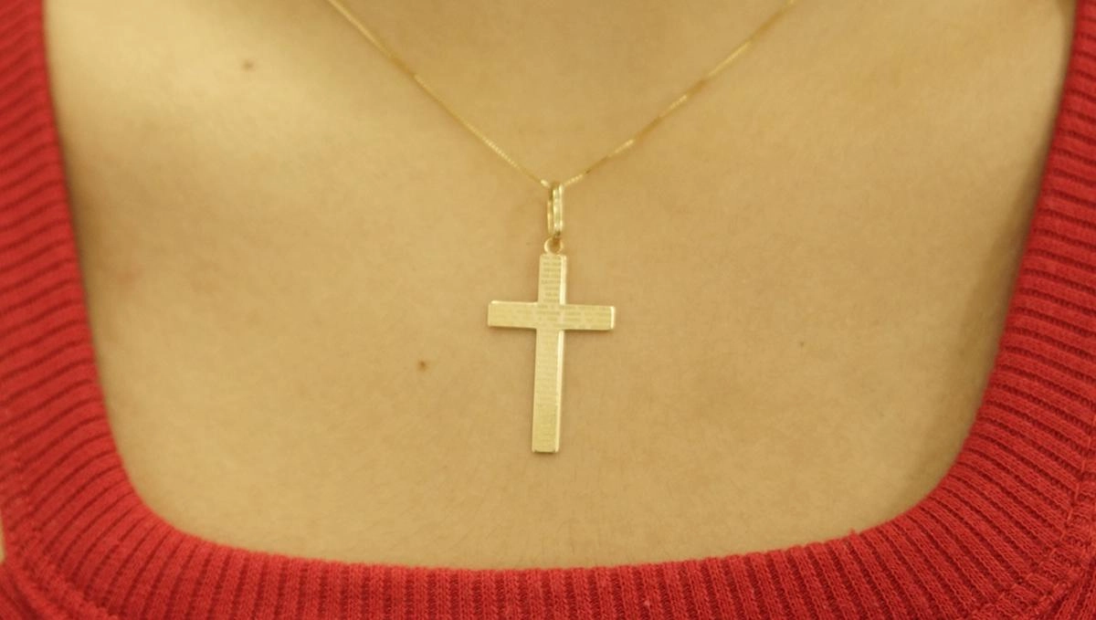 Pingente Ouro 18k Cruz Pai Nosso 0.85 gramas