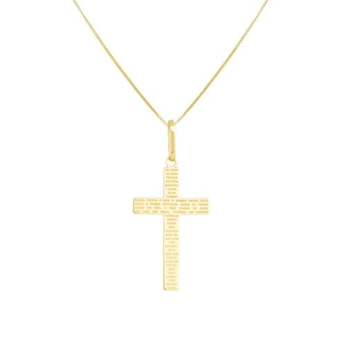 Pingente Ouro 18k Cruz Pai Nosso 0.85 gramas