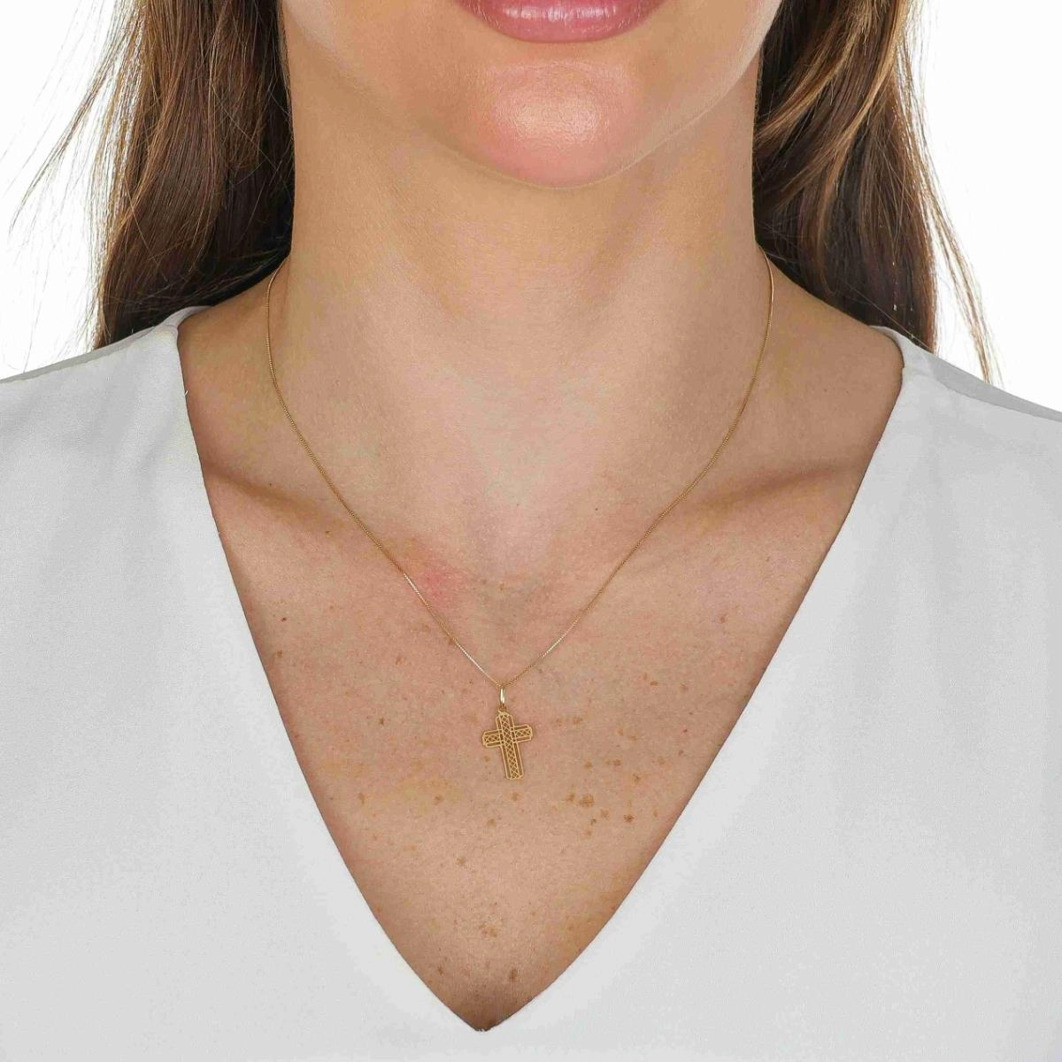 Pingente Ouro 18k Cruz Vazada 1.80cm
