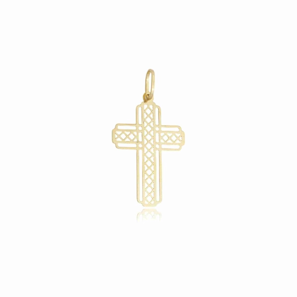 Pingente Ouro 18k Cruz Vazada 2.70cm