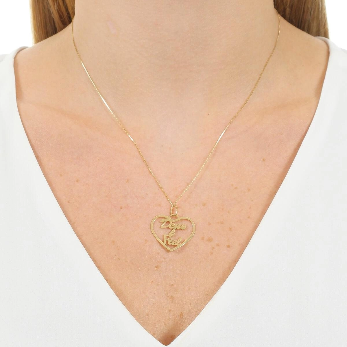 Pingente Ouro 18k Deus é Fiel 2.00cm 