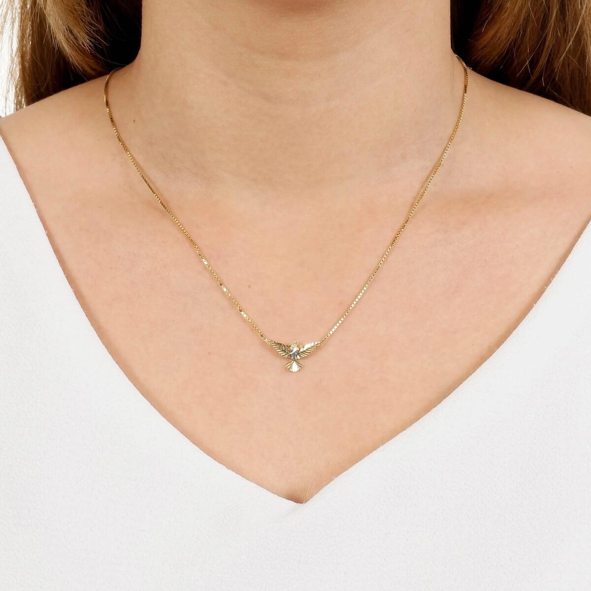 Pingente Ouro 18k Divino Espirito Santo 10mm 