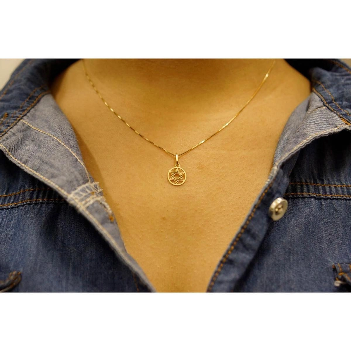 Pingente Ouro 18k Estrela De Davi 0.30 gramas PESDR040