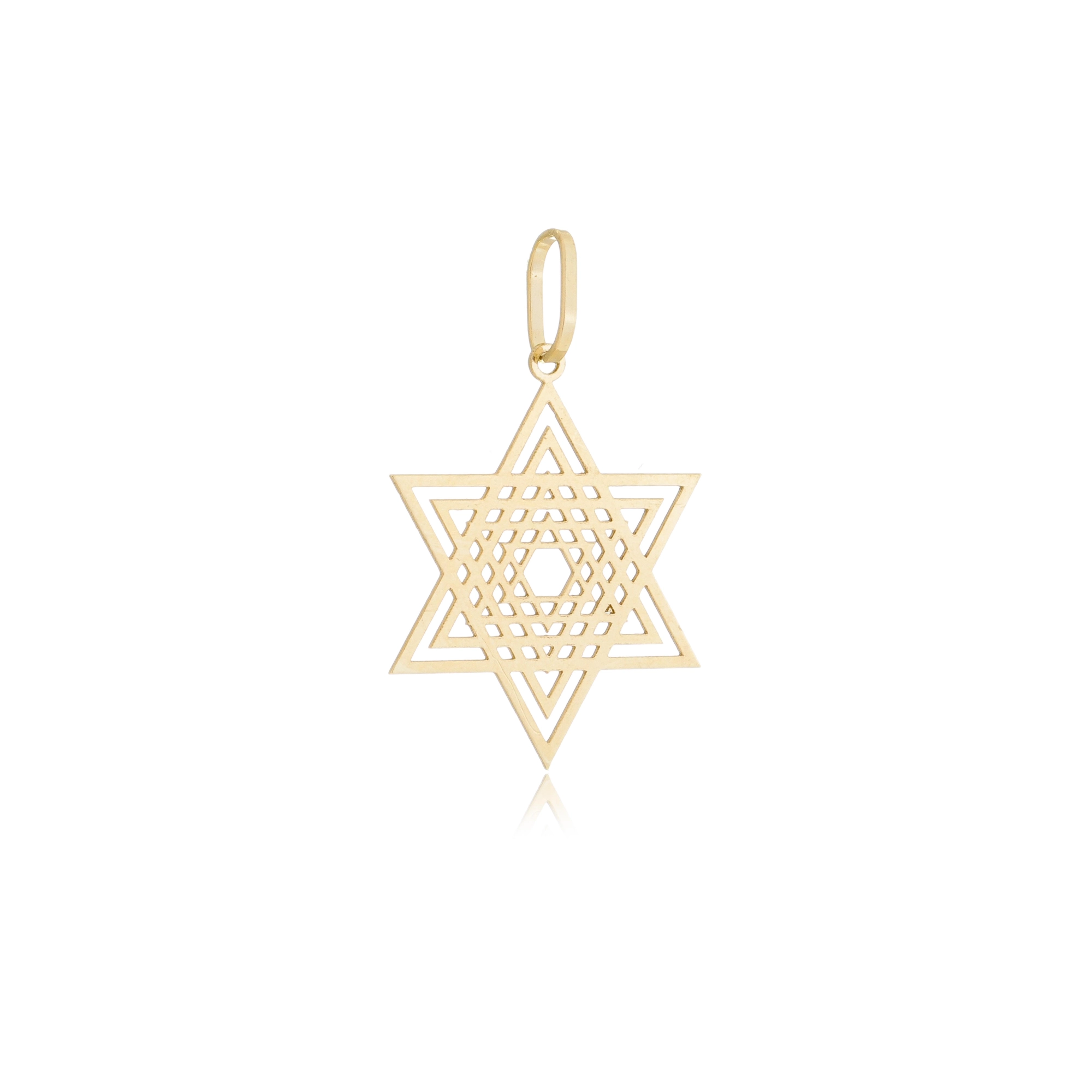Pingente Ouro 18k Estrela de Davi 2cm