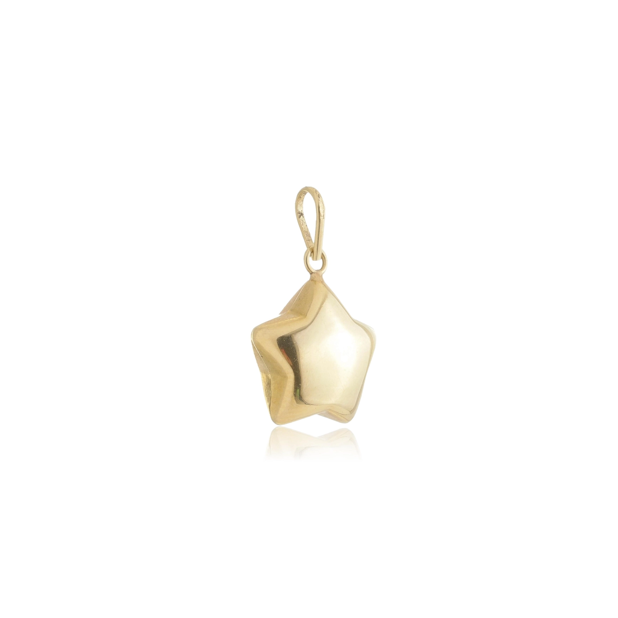 Pingente Ouro 18k Estrela Oca 2cm