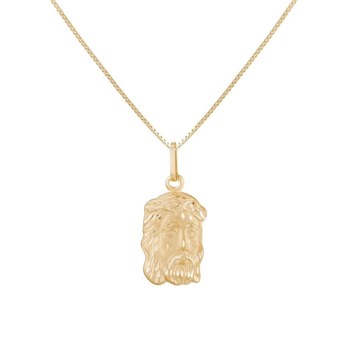 Pingente Ouro 18k Face de Cristo 20mm