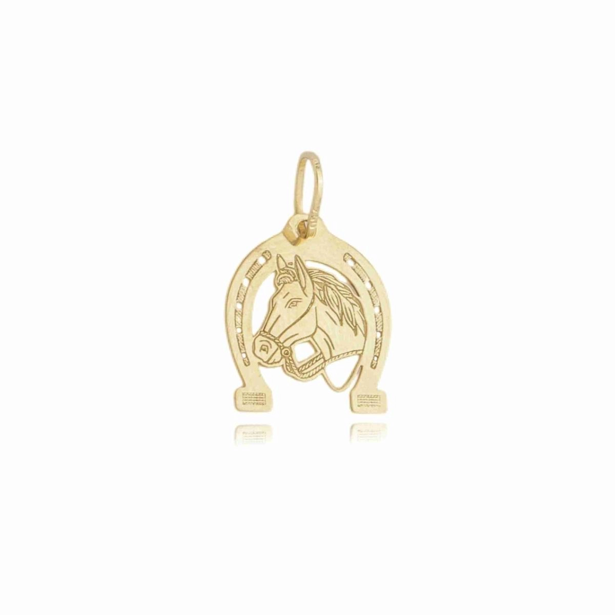 Pingente Ouro 18k Ferradura Cavalo 1.30cm