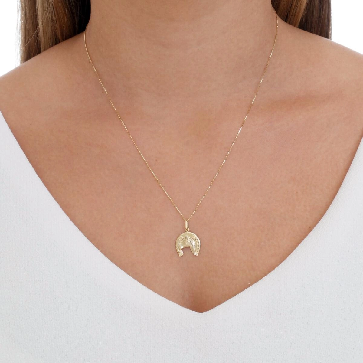 Pingente Ouro 18k Ferradura Trabalhado 15mm