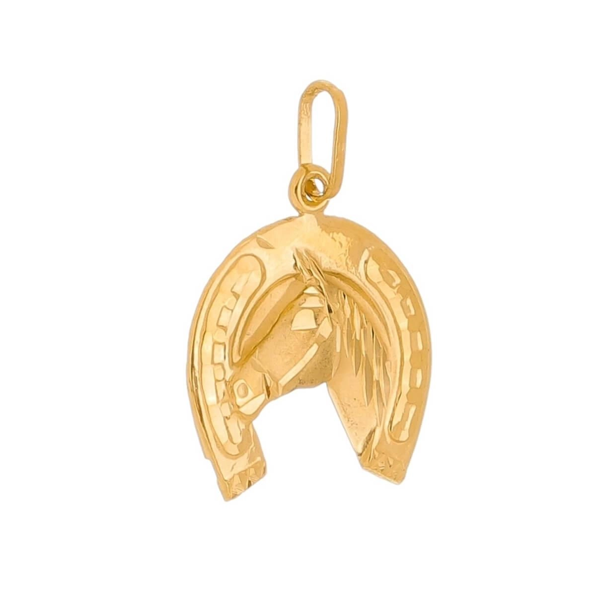 Pingente Ouro 18k Ferradura Trabalhado 15mm