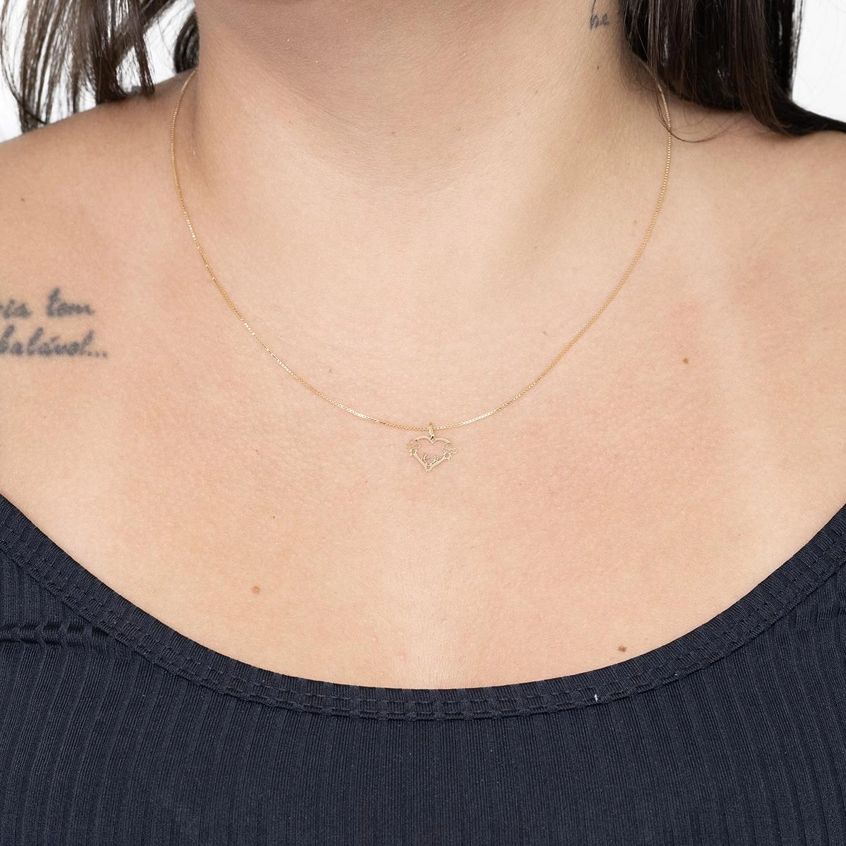 Pingente Ouro 18k Filhos 2 Meninos 1 Menina 9mm