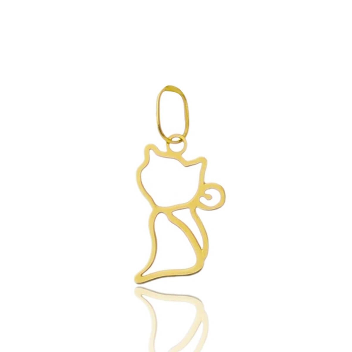 Pingente Ouro 18k Gato 1.40cm