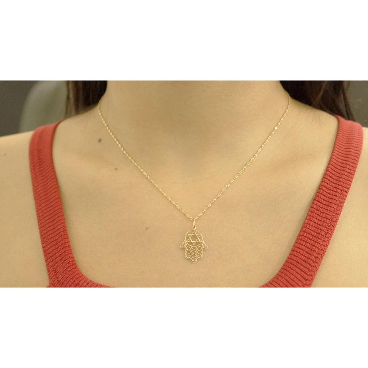 Pingente Ouro 18k Hamsa 0.40 gramas