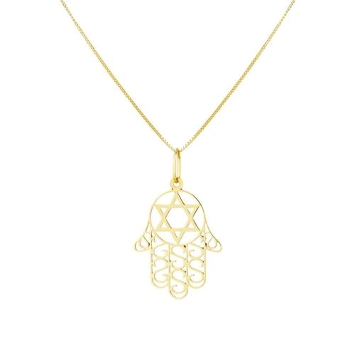 Pingente Ouro 18k Hamsa 0.40 gramas