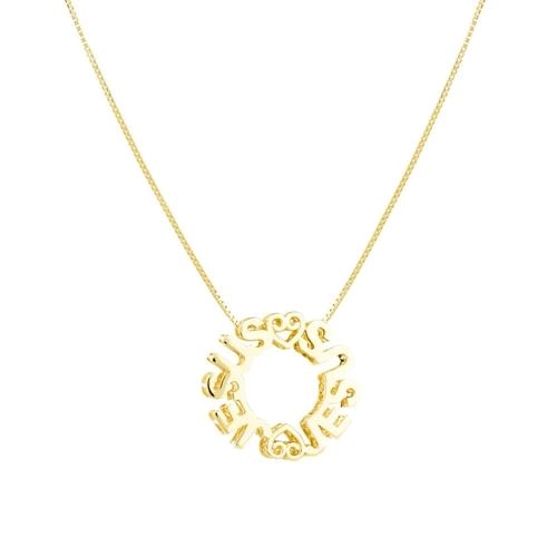 Pingente Ouro 18k Mandala Jesus 1.70 gramas