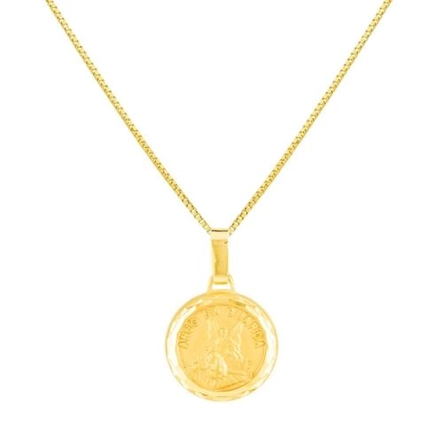 Pingente Ouro 18k Medalha Anjo da Guarda 0.95 gramas