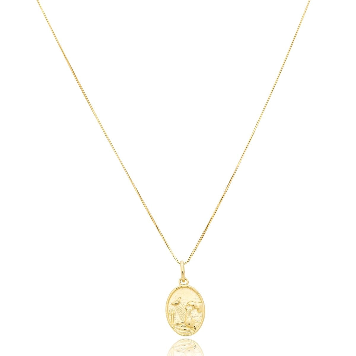 Pingente Ouro 18k Medalha Bastimo 1.35cm
