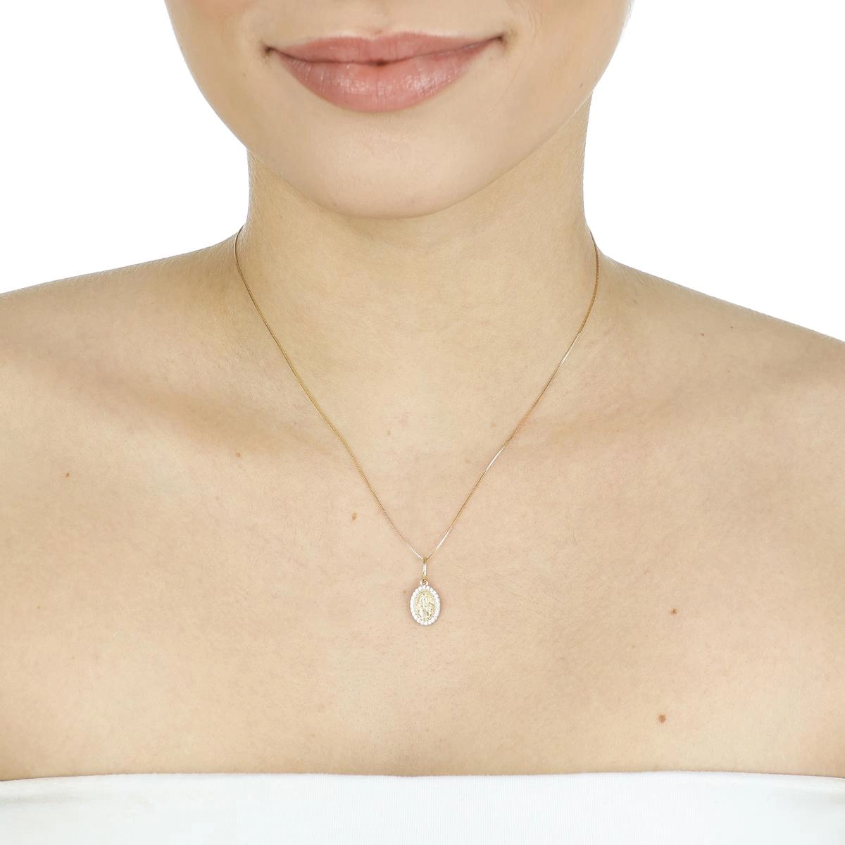 Pingente Ouro 18k Medalha Nossa Senhora das Graças 1.35cm