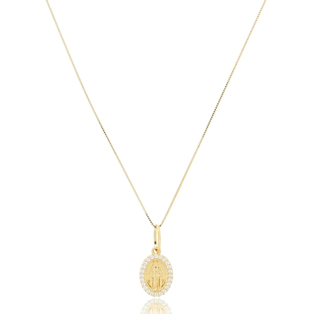 Pingente Ouro 18k Medalha Nossa Senhora das Graças 1.35cm