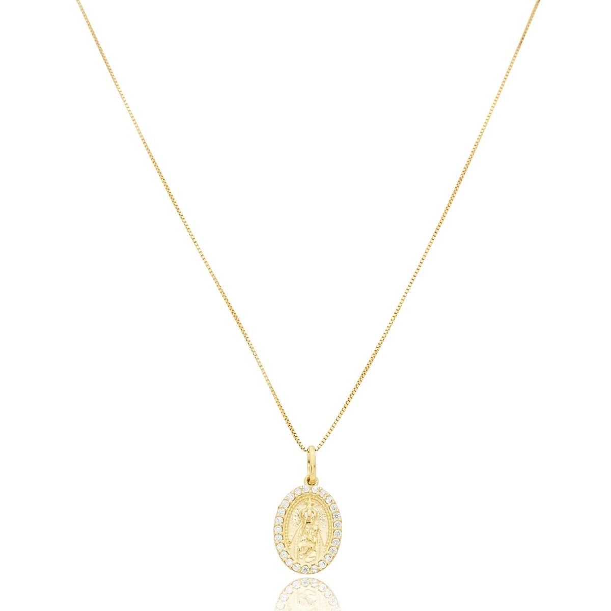 Pingente Ouro 18k Medalha Nossa Senhora do Carmo 1.35cm