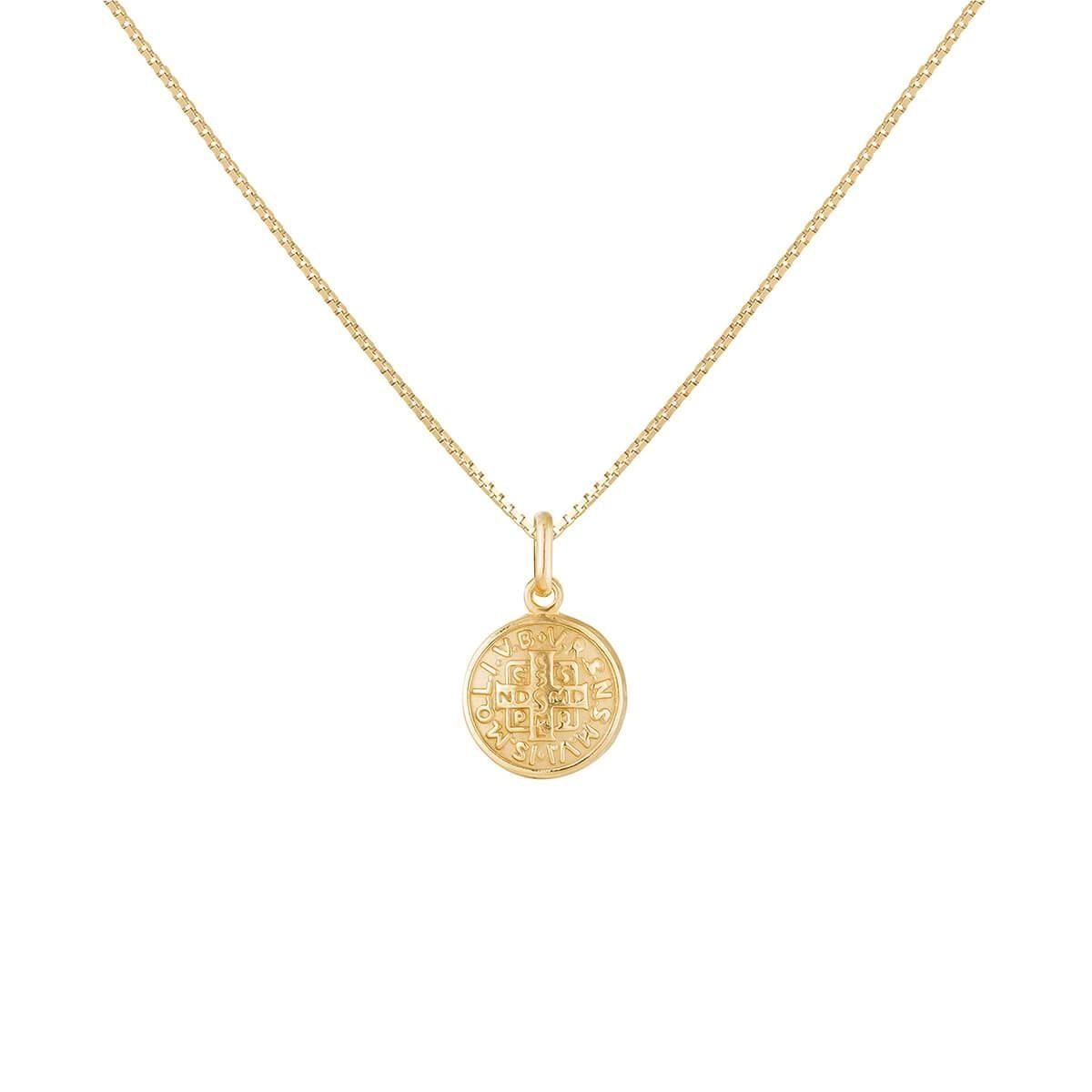 Pingente Ouro 18k Medalha São Bento 10mm P020