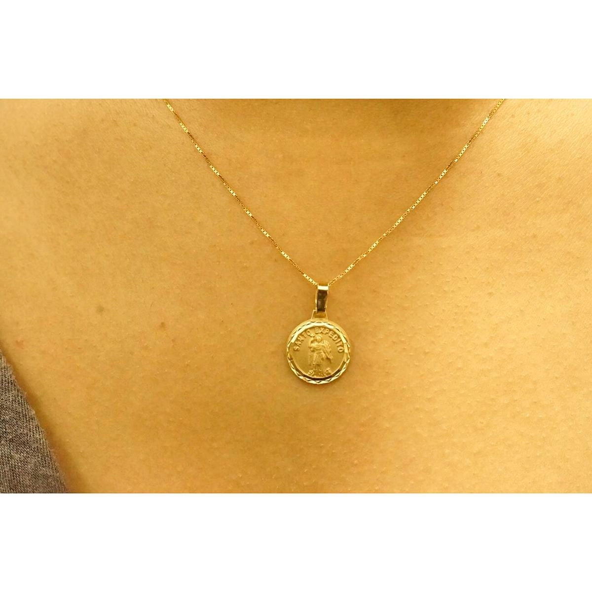 Pingente Ouro 18k Medalha Santo Expedito 0.95 gramas