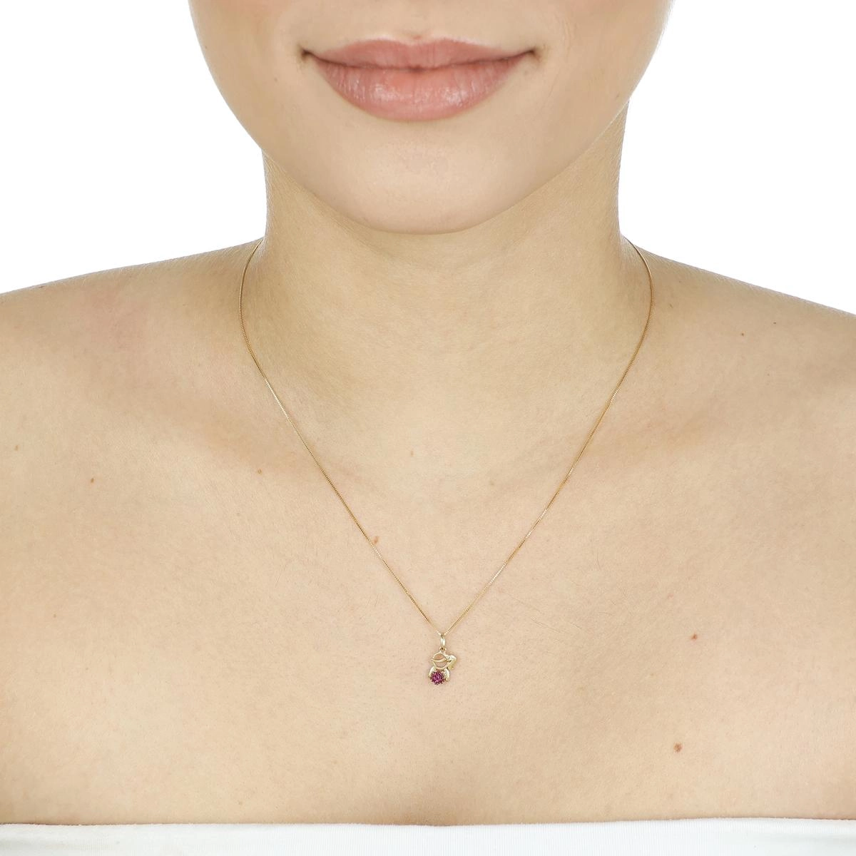 Pingente Ouro 18k Menina 1.10cm Zircônia Pink