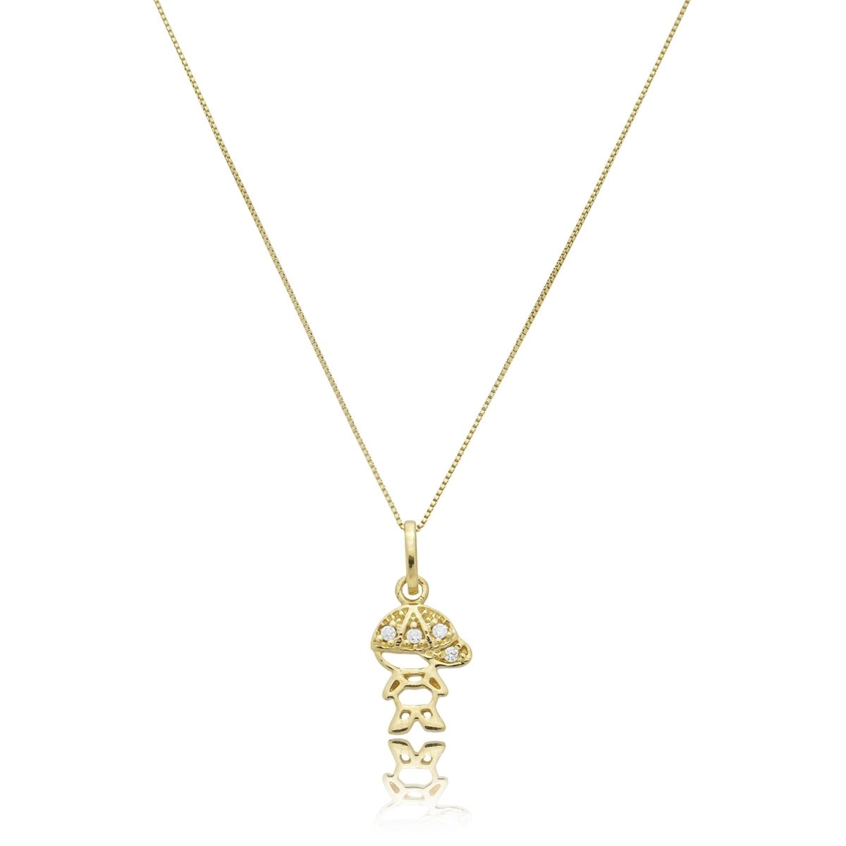 Pingente Ouro 18k Menino 1.10cm C/Zircônias
