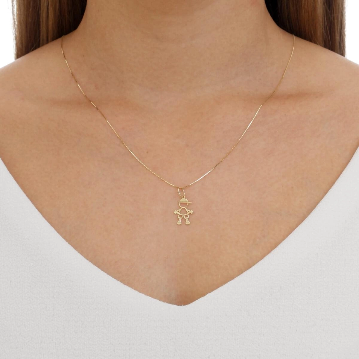 Pingente Ouro 18k Menino C/ Boné 14.20mm