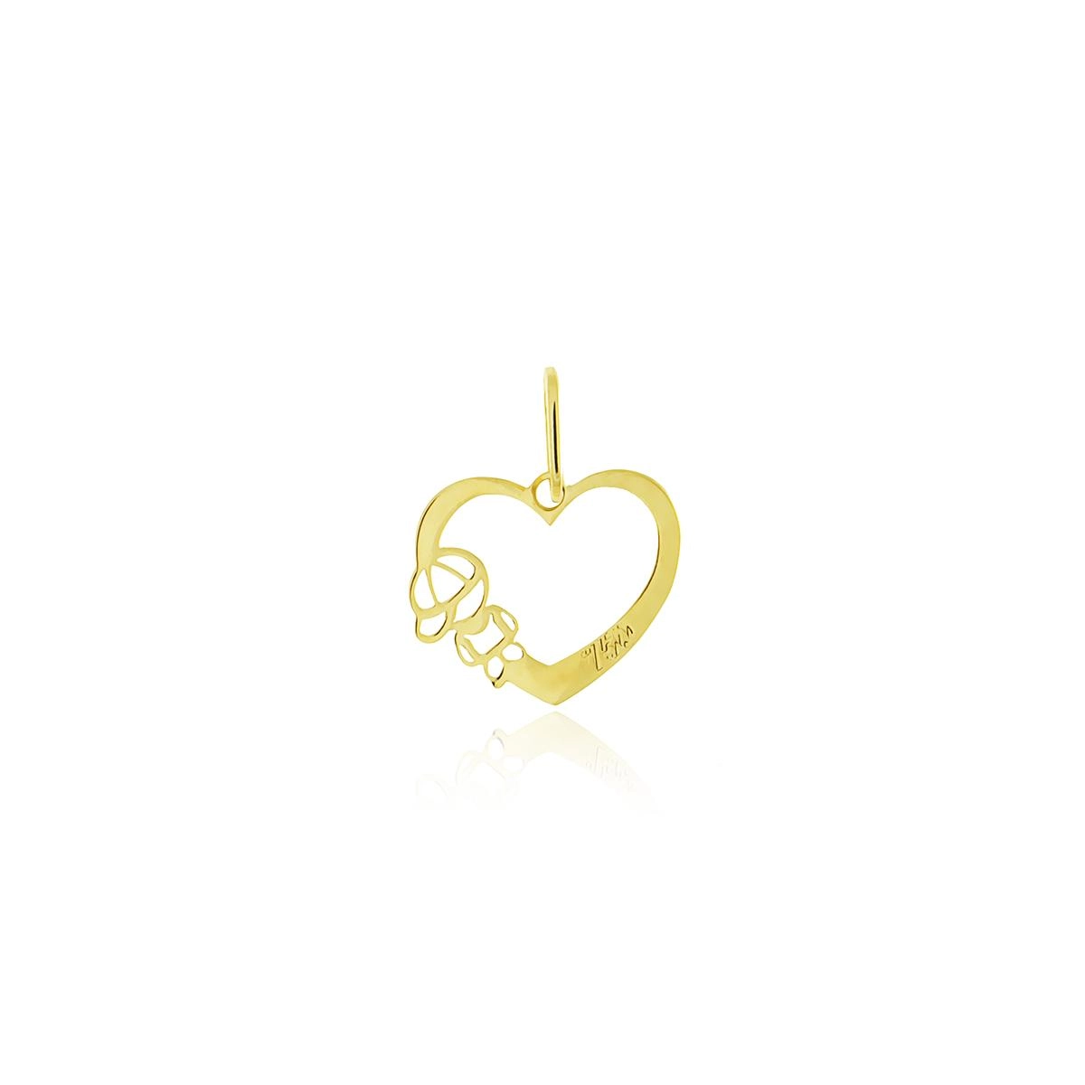 Pingente Ouro 18k Menino Coração 1cm