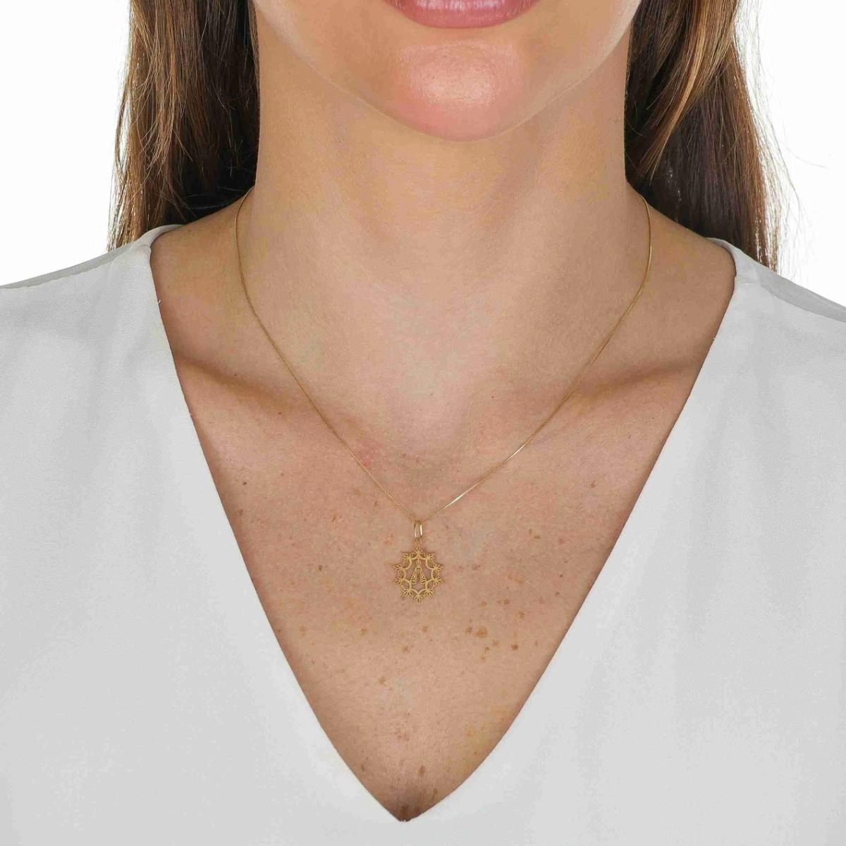 Pingente Ouro 18k Nossa Senhora 2cm