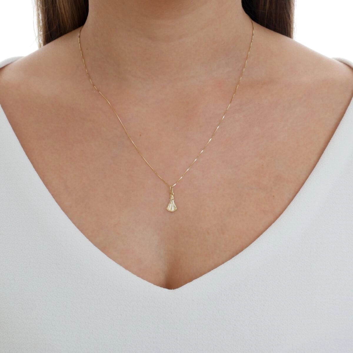 Pingente Ouro 18k Nossa Senhora Aparecida 10mm