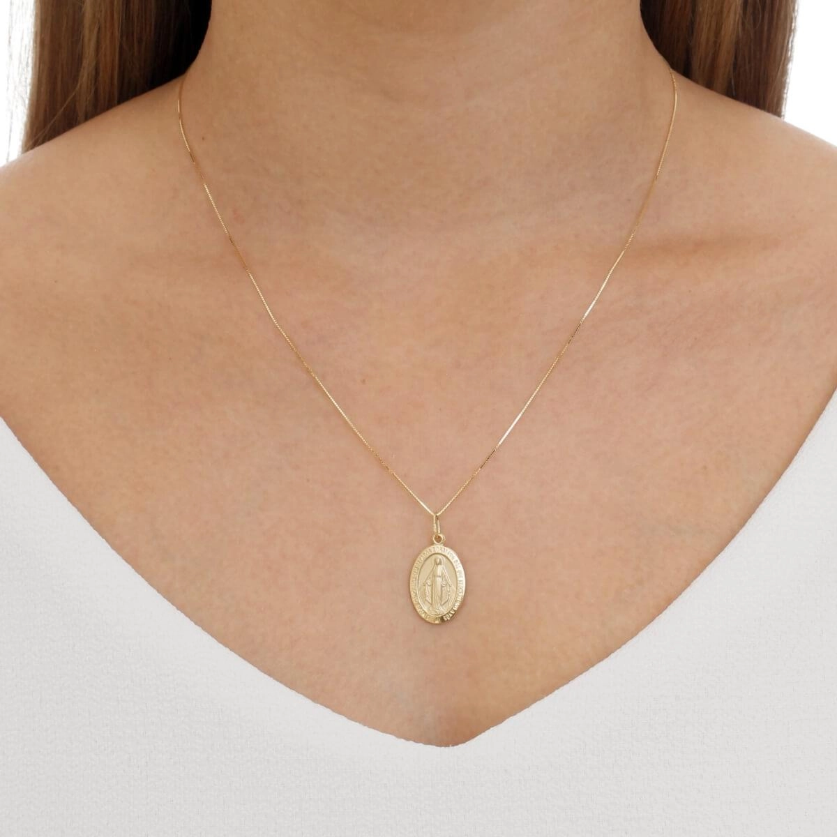 Pingente Ouro 18k Nossa Senhora das Graças 17.50mm