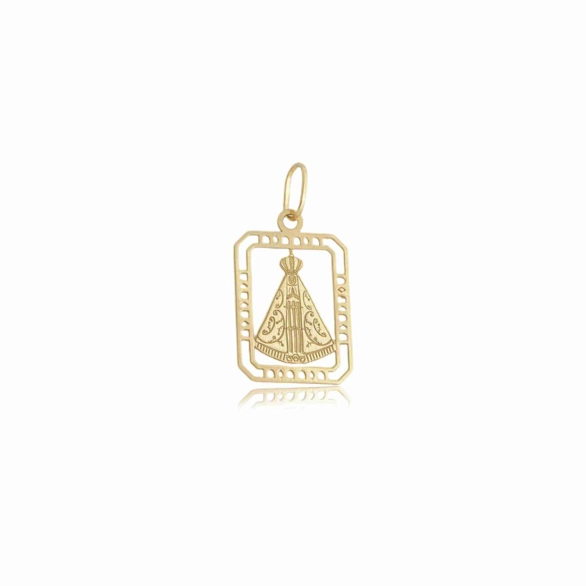 Pingente Ouro 18k Nossa Senhora Placa 1.80cm