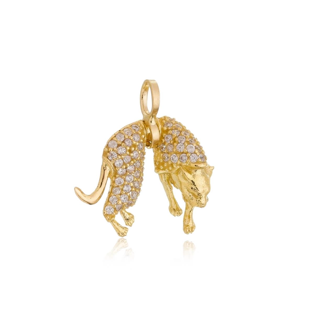Pingente Ouro 18k Pantera 14mm 