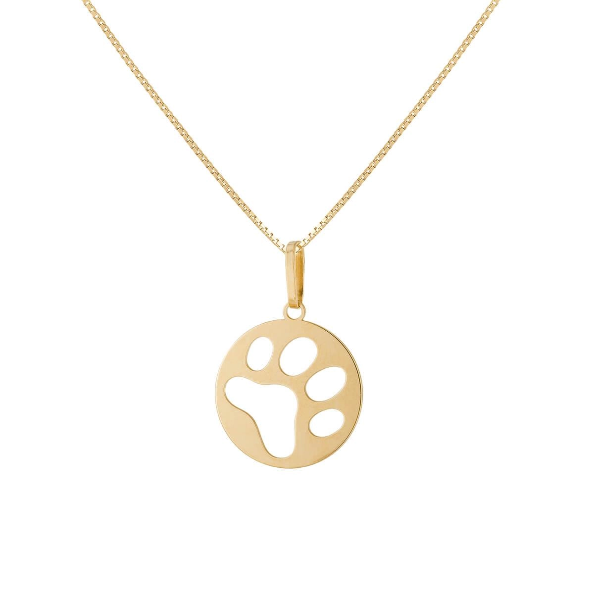 Pingente Ouro 18k Patinha Redonda 16mm