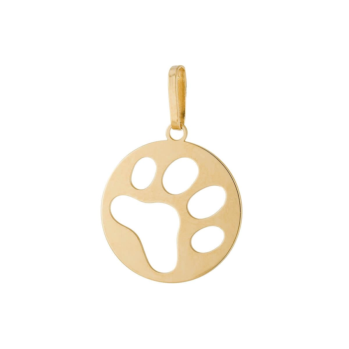 Pingente Ouro 18k Patinha Redonda 16mm