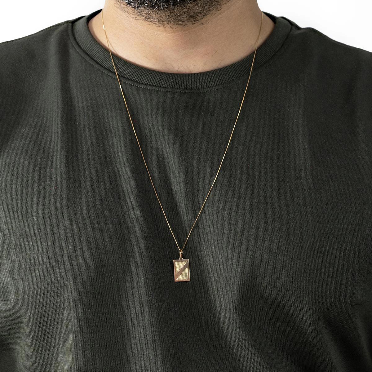 Pingente Ouro 18k Placa Trabalhada Diagonal 1.95cm