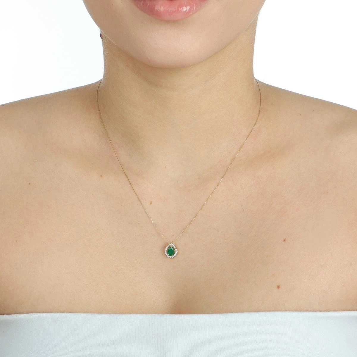 Pingente Ouro 18k Ponto de Luz Gota Diversas Cores