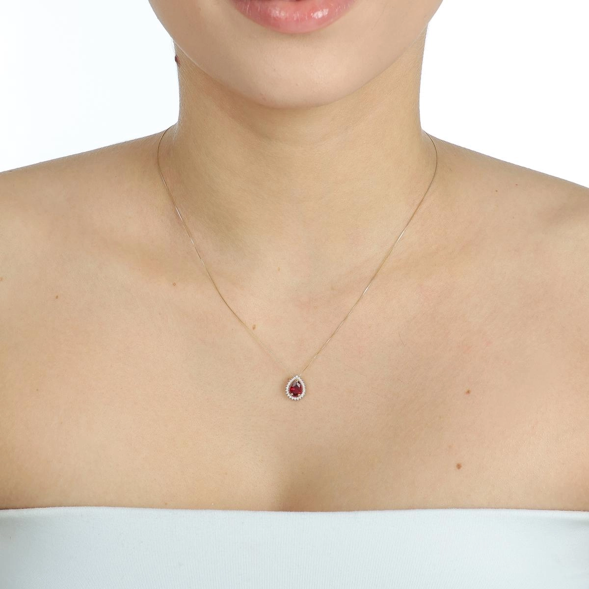 Pingente Ouro 18k Ponto de Luz Gota Diversas Cores