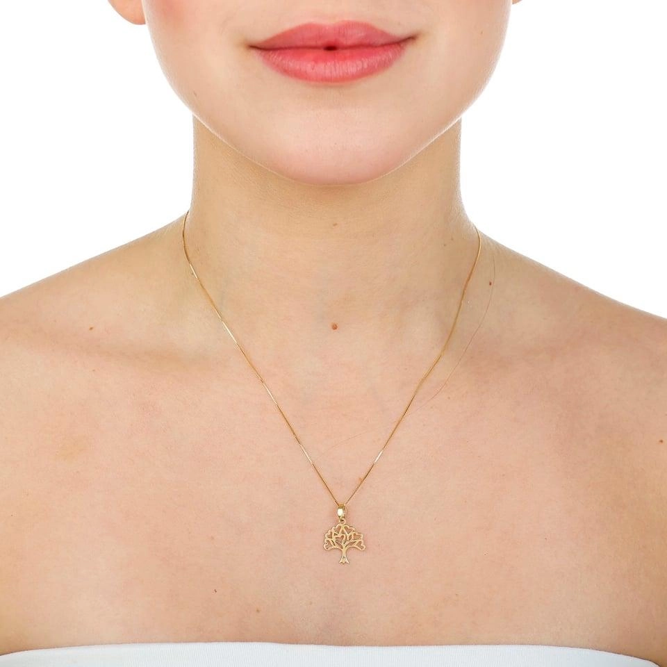 Pingente Ouro 18k Àrvore da Vida Corações 1.60cm