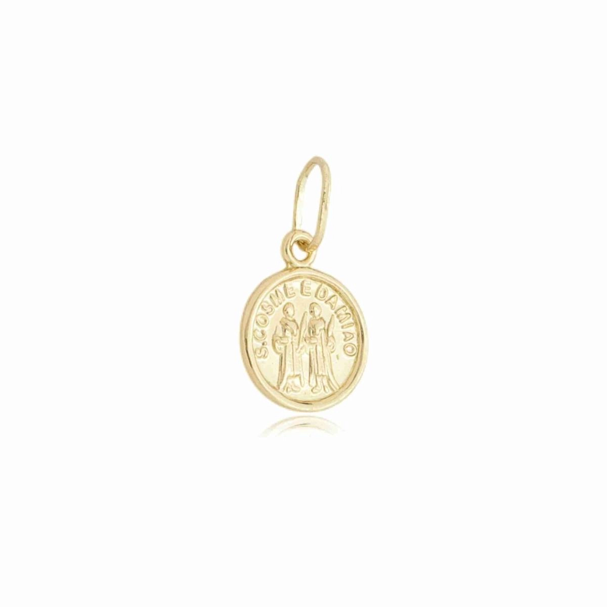 Pingente Ouro 18k São Cosme e Damião Mini 1.15cm