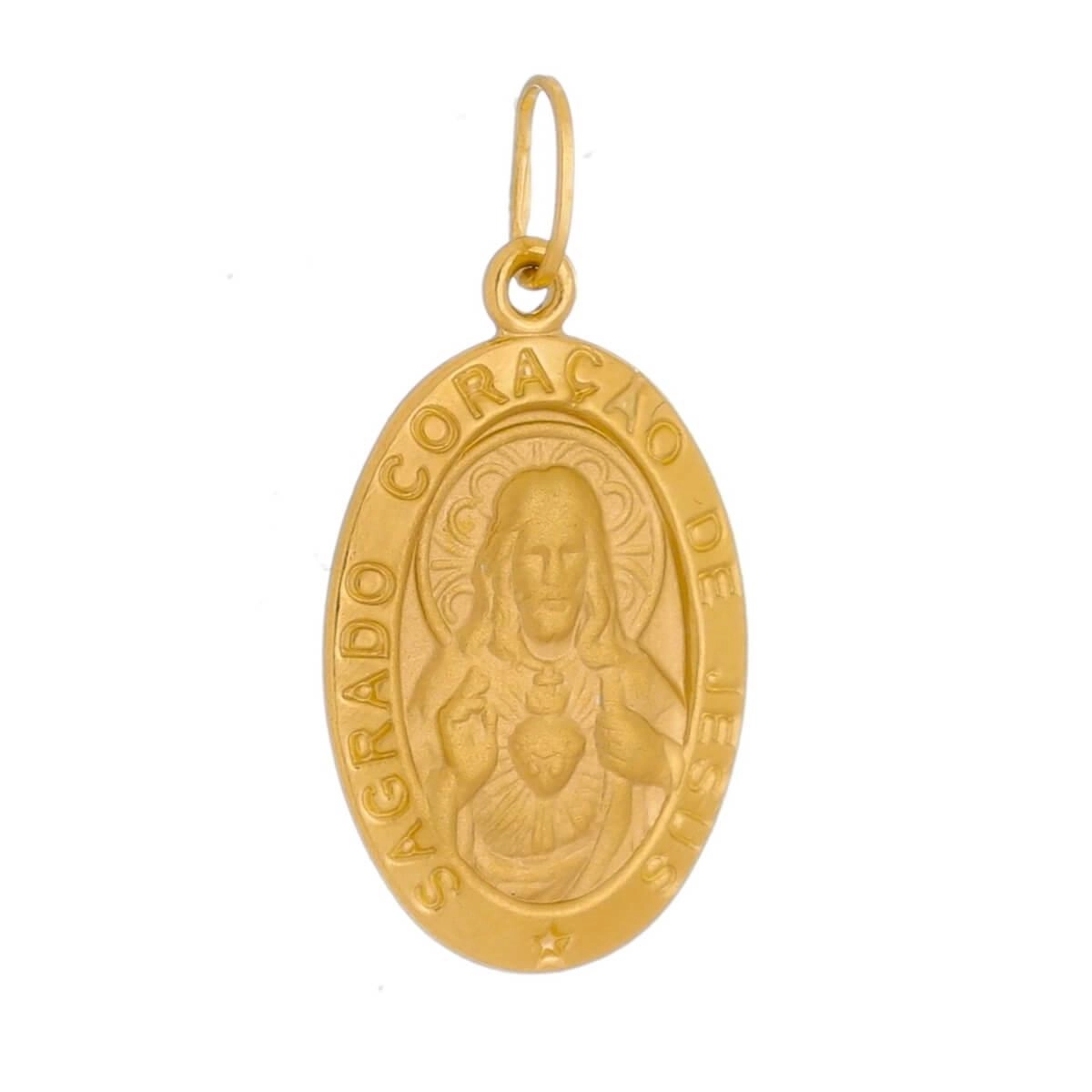 Pingente Ouro 18k Sagrado Coração de Jesus 17.50mm