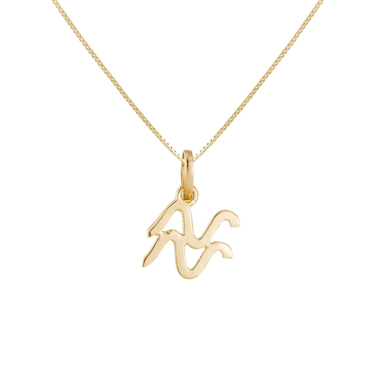 Pingente Ouro 18k Signo Aquário 8.10mm