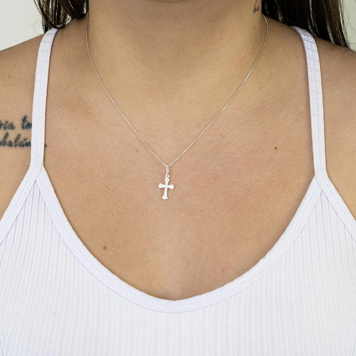 Pingente Prata 925 Cruz Cristo 1.70cm